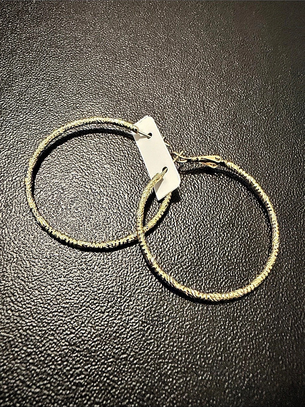 Gold-Tone Textured Hoop Earrings NWT